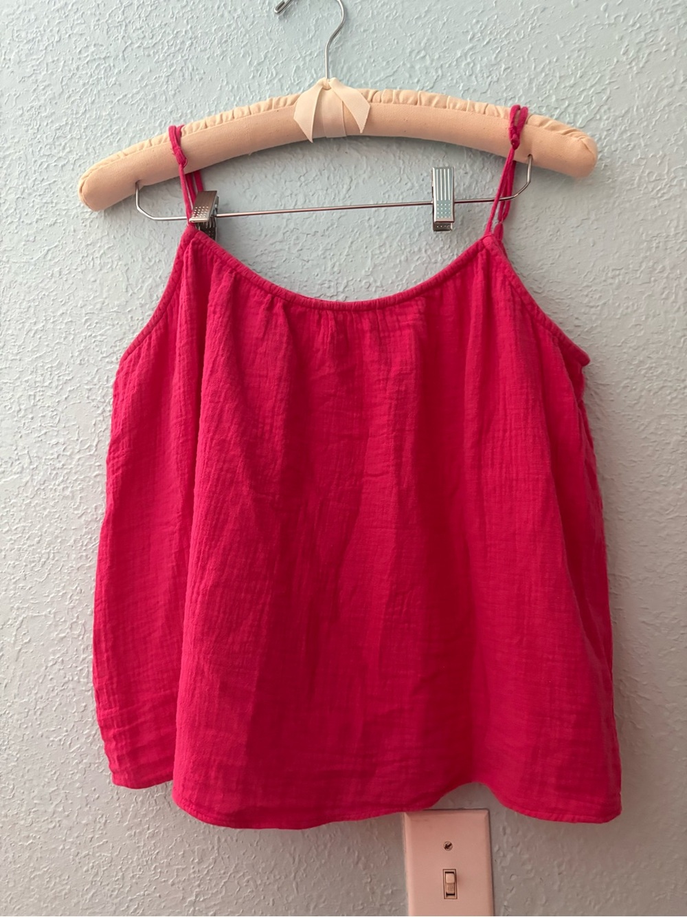 H&M Bright Pink Gauze Spaghetti Strap Camisole